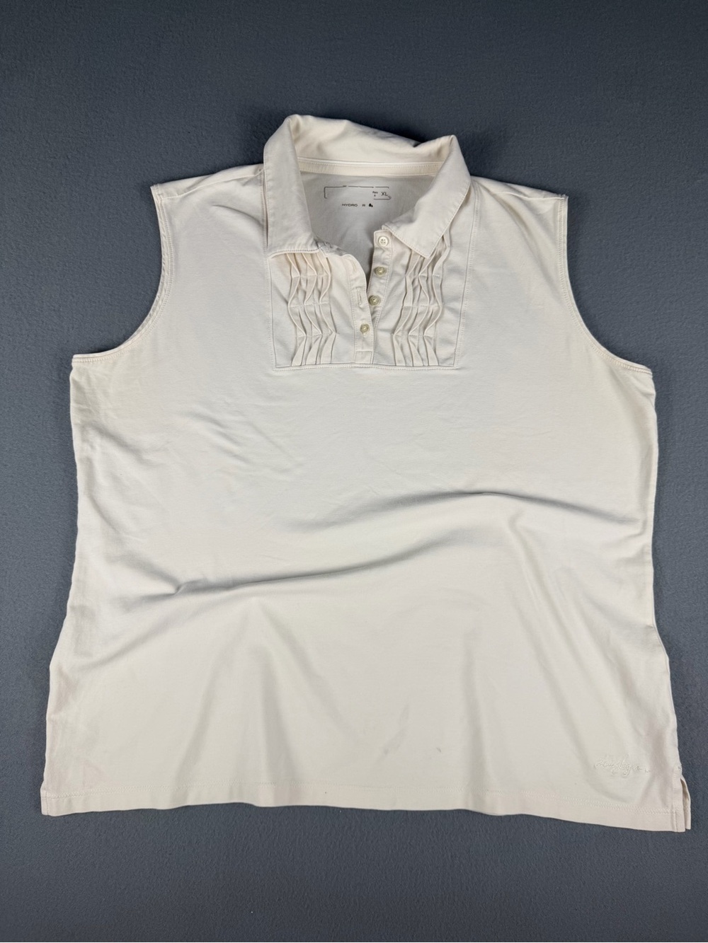 Liz Claiborne Women's White Sleeveless Stretch Golf Polo Shirt XL